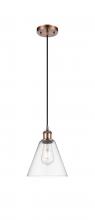  516-1P-AC-GBC-82 - Berkshire - 1 Light - 8 inch - Antique Copper - Cord hung - Mini Pendant