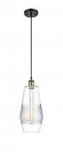  516-1P-BAB-G682-7 - Windham - 1 Light - 7 inch - Black Antique Brass - Cord hung - Mini Pendant