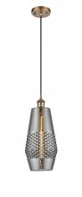  516-1P-BB-G683-7 - Windham - 1 Light - 7 inch - Brushed Brass - Cord hung - Mini Pendant