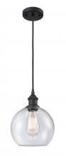  516-1P-BK-G124 - Athens - 1 Light - 8 inch - Matte Black - Cord hung - Mini Pendant