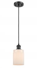  516-1P-BK-G341 - Hadley - 1 Light - 5 inch - Matte Black - Cord hung - Mini Pendant