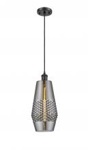  516-1P-BK-G683-7 - Windham - 1 Light - 7 inch - Matte Black - Cord hung - Mini Pendant