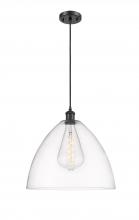  516-1P-BK-GBD-162 - Bristol - 1 Light - 16 inch - Matte Black - Cord hung - Pendant