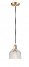  516-1P-SG-G412 - Dayton - 1 Light - 6 inch - Satin Gold - Cord hung - Mini Pendant