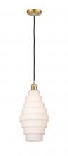  516-1P-SG-G671-8 - Cascade - 1 Light - 8 inch - Satin Gold - Cord hung - Mini Pendant