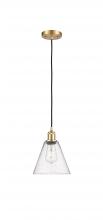  516-1P-SG-GBC-84 - Berkshire - 1 Light - 8 inch - Satin Gold - Cord hung - Mini Pendant