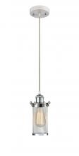  516-1P-WPC-CE219 - Bleecker - 1 Light - 4 inch - White Polished Chrome - Cord hung - Mini Pendant