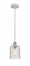  516-1P-WPC-G112C-5CL - Cobbleskill - 1 Light - 5 inch - White Polished Chrome - Cord hung - Mini Pendant