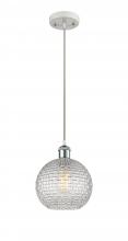  516-1P-WPC-G122C-8CL - Athens - 1 Light - 8 inch - White Polished Chrome - Cord hung - Mini Pendant