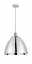  516-1P-WPC-MBD-16-PC - Bristol - 1 Light - 16 inch - White Polished Chrome - Cord hung - Mini Pendant