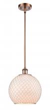  516-1S-AC-G121-10CSN - Farmhouse Chicken Wire - 1 Light - 10 inch - Antique Copper - Mini Pendant