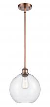  516-1S-AC-G124-10 - Athens - 1 Light - 10 inch - Antique Copper - Mini Pendant