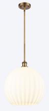  516-1S-BB-G1217-14WV - White Venetian - 1 Light - 14 inch - Brushed Brass - Pendant