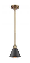  516-1S-BB-M8-BK - Smithfield - 1 Light - 7 inch - Brushed Brass - Mini Pendant