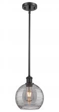  516-1S-BK-G1213-8SM - Athens Deco Swirl - 1 Light - 8 inch - Matte Black - Mini Pendant