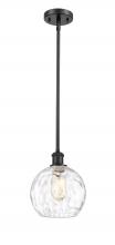  516-1S-BK-G1215-8 - Athens Water Glass - 1 Light - 8 inch - Matte Black - Mini Pendant