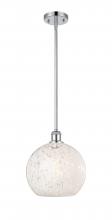  516-1S-PC-G1216-10WM - White Mouchette - 1 Light - 10 inch - Polished Chrome - Mini Pendant