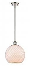  516-1S-PN-G121-10CSN - Farmhouse Chicken Wire - 1 Light - 10 inch - Polished Nickel - Mini Pendant