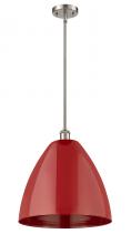  516-1S-SN-MBD-16-RD - Plymouth - 1 Light - 16 inch - Brushed Satin Nickel - Pendant