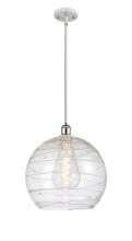  516-1S-WPC-G1213-14 - Athens Deco Swirl - 1 Light - 14 inch - White Polished Chrome - Pendant