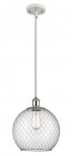  516-1S-WPC-G122-10CSN - Farmhouse Chicken Wire - 1 Light - 10 inch - White Polished Chrome - Mini Pendant