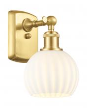  516-1W-SG-G1217-6WV - White Venetian - 1 Light - 6 inch - Satin Gold - Sconce