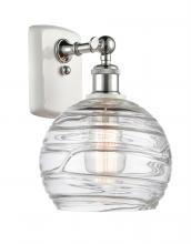  516-1W-WPC-G1213-8 - Athens Deco Swirl - 1 Light - 8 inch - White Polished Chrome - Sconce