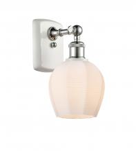  516-1W-WPC-G461-6 - Norfolk - 1 Light - 6 inch - White Polished Chrome - Sconce