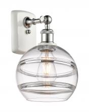  516-1W-WPC-G556-8CL - Rochester - 1 Light - 8 inch - White Polished Chrome - Sconce