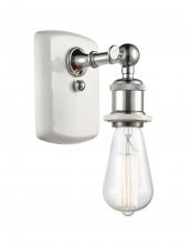  516-1W-WPC - Bare Bulb - 1 Light - 5 inch - White Polished Chrome - Sconce