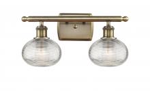  516-2W-AB-G555-6CL - Ithaca - 2 Light - 16 inch - Antique Brass - Bath Vanity Light