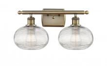  516-2W-AB-G555-8CL - Ithaca - 2 Light - 18 inch - Antique Brass - Bath Vanity Light