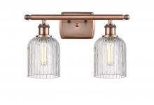  516-2W-AC-G559-5CL - Bridal Veil - 2 Light - 15 inch - Antique Copper - Bath Vanity Light