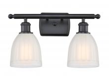  516-2W-BK-G441 - Brookfield - 2 Light - 16 inch - Matte Black - Bath Vanity Light