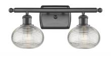  516-2W-OB-G555-6CL - Ithaca - 2 Light - 16 inch - Oil Rubbed Bronze - Bath Vanity Light