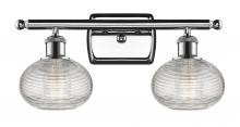  516-2W-PC-G555-6CL - Ithaca - 2 Light - 16 inch - Polished Chrome - Bath Vanity Light