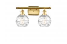  516-2W-SG-G1213-6 - Athens Deco Swirl - 2 Light - 16 inch - Satin Gold - Bath Vanity Light