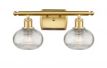  516-2W-SG-G555-6CL - Ithaca - 2 Light - 16 inch - Satin Gold - Bath Vanity Light