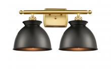  516-2W-SG-M14-BK-LED - Adirondack - 2 Light - 18 inch - Satin Gold - Bath Vanity Light