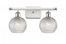  516-2W-WPC-G122C-6CL - Athens - 2 Light - 16 inch - White Polished Chrome - Bath Vanity Light