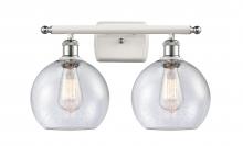  516-2W-WPC-G124-8 - Athens - 2 Light - 18 inch - White Polished Chrome - Bath Vanity Light