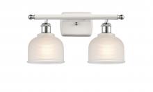  516-2W-WPC-G411 - Dayton - 2 Light - 16 inch - White Polished Chrome - Bath Vanity Light