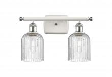  516-2W-WPC-G559-5SDY - Bridal Veil - 2 Light - 15 inch - White Polished Chrome - Bath Vanity Light