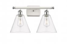  516-2W-WPC-GBC-82 - Berkshire - 2 Light - 18 inch - White Polished Chrome - Bath Vanity Light