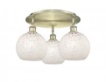 Innovations Lighting 516-3C-AB-G1216-8WM - White Mouchette - 3 Light - 20 inch - Antique Brass - Flush Mount