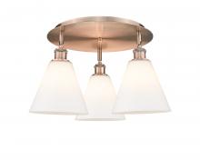 Innovations Lighting 516-3C-AC-GBC-81 - Berkshire - 3 Light - 20 inch - Antique Copper - Flush Mount