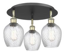  516-3C-BAB-G292 - Salina - 3 Light - 18 inch - Black Antique Brass - Flush Mount