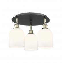  516-3C-BAB-G558-6GWH - Bella - 3 Light - 17 inch - Black Antique Brass - Flush Mount