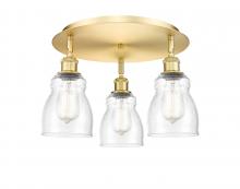  516-3C-SG-G394 - Ellery - 3 Light - 17 inch - Satin Gold - Flush Mount