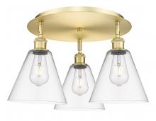  516-3C-SG-GBC-82 - Berkshire - 3 Light - 20 inch - Satin Gold - Flush Mount